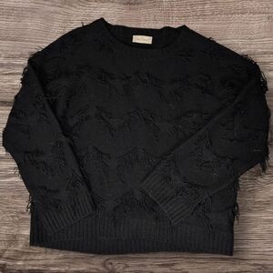 Bruno Manetti Wool/Cashmere Blend Fringed Jumper